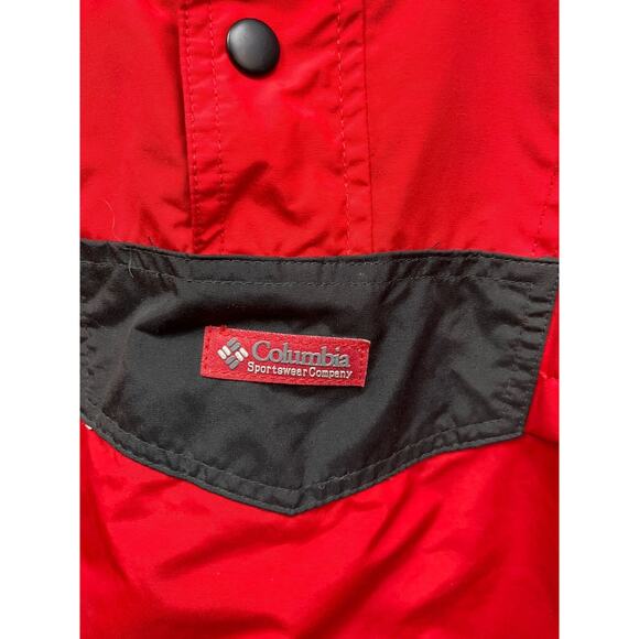 Columbia Ski Jacket Mens medium nylon Snowboard windbreaker hidden collar Red - Picture 4 of 11
